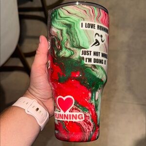 BRAND NEW Stainless Steel Colorful Running-Themed Tumbler